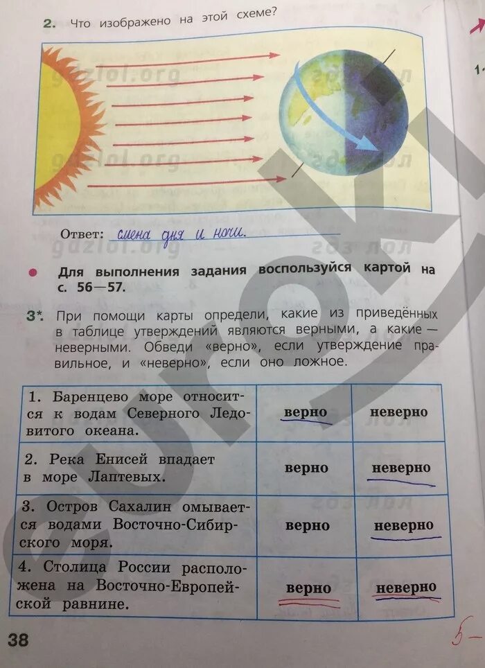 окружающий 4 класс ответы рабочая тетрадь