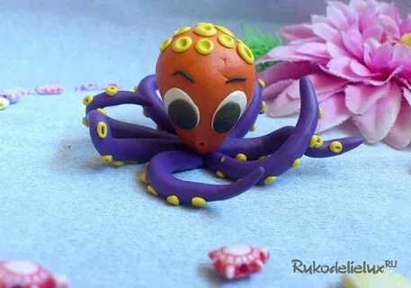 Слепить осьминога из пластилина