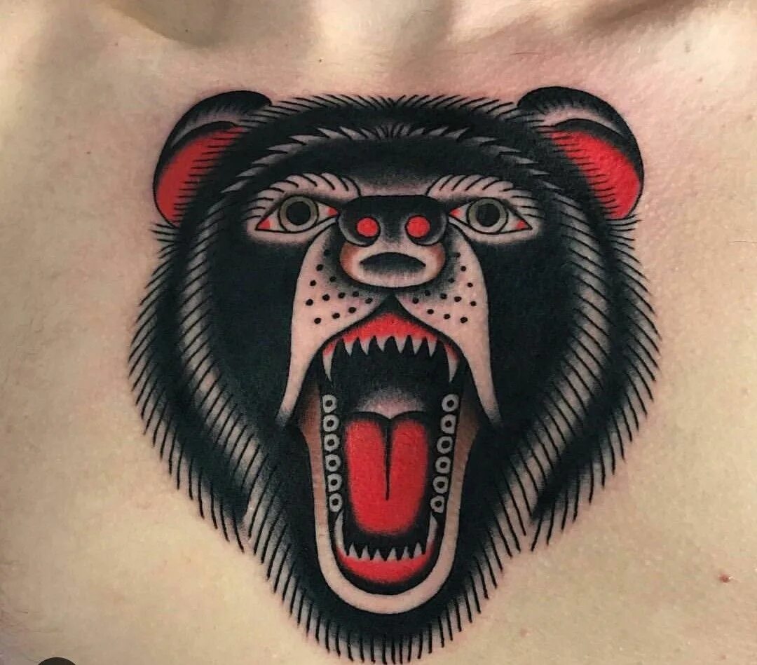 Old school tattoo black bear. Медведь олд скул эскиз. Тату медведь неотрадишнл. Hell bear. Bear traditional design.