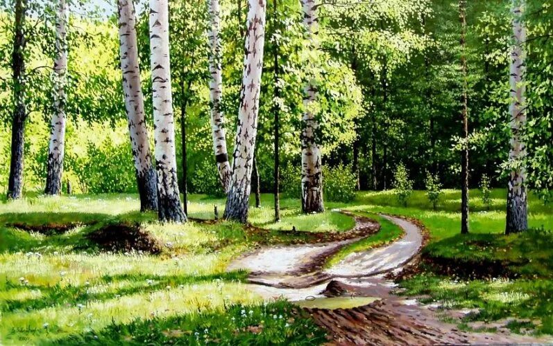 Схема березовой рощи