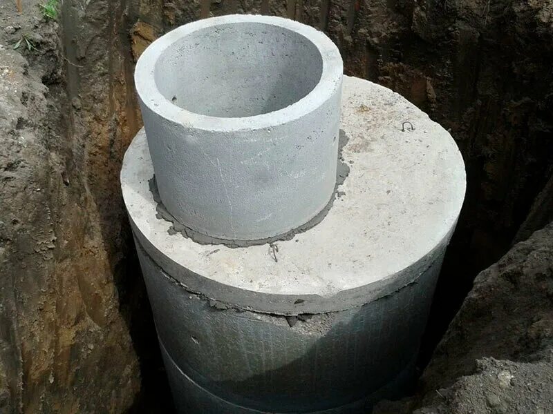 Шамбо 2000 л. Шамбо из бетонных колец. Однокамерный септик из бетонных колец. Жби кольца под канализацию. Канализация - септик (3 ж/б кольца).