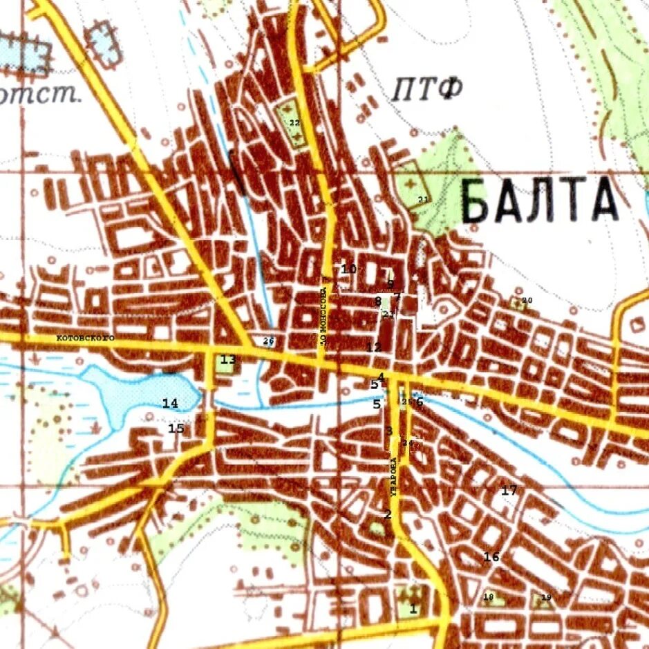 Балта индекс. Карта город Карабалта.