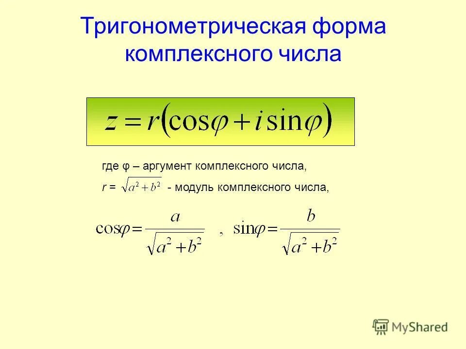 3 формы комплексных чисел