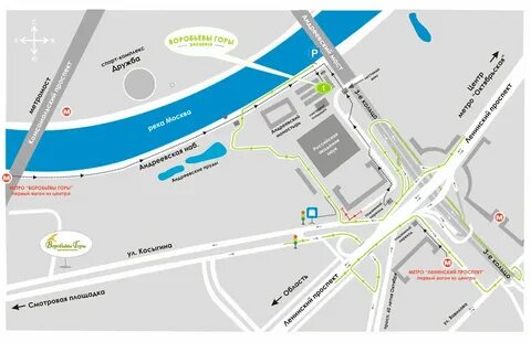 Воробьев горы на карте метро