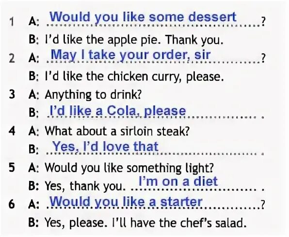 I d like to have some. I d like расшифровка. would you like some dessert i d like. complete the sentences l d a cols please yes, ld. would you like apple juice yes, please. i&#039;d love.