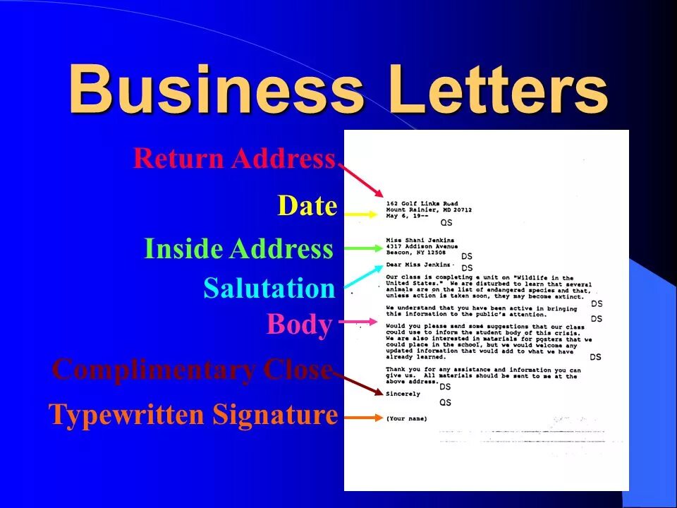 Business Letter. Business Letter example. Business Letter structure. Layout письмо.