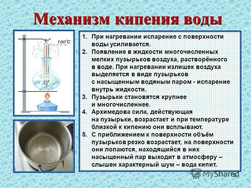 Кипящая площадь. Объяснение процесса кипения. Что происходит при кипискнии. Механизм кипения жидкости. Опыт кипение воды.