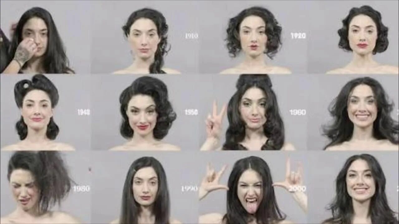 Как за 100 лет изменились. Эволюция женских причесок. эволюция макияжа за 100 лет. эволюция причесок за 100 лет. эволюция женских причесок за 100 лет.