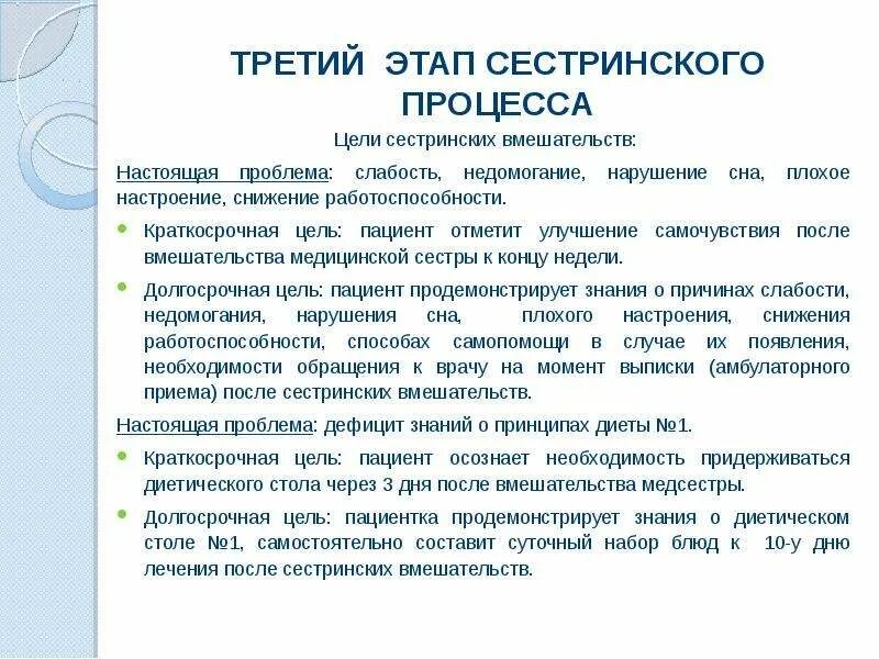 Проблема пациента слабость. Цели краткосрочные и долгосрочные сестринский процесс. Сестринский процесс при нарушении сна. Цели сестринского вмешательства. Краткосрочные цели сестринского вмешательства.