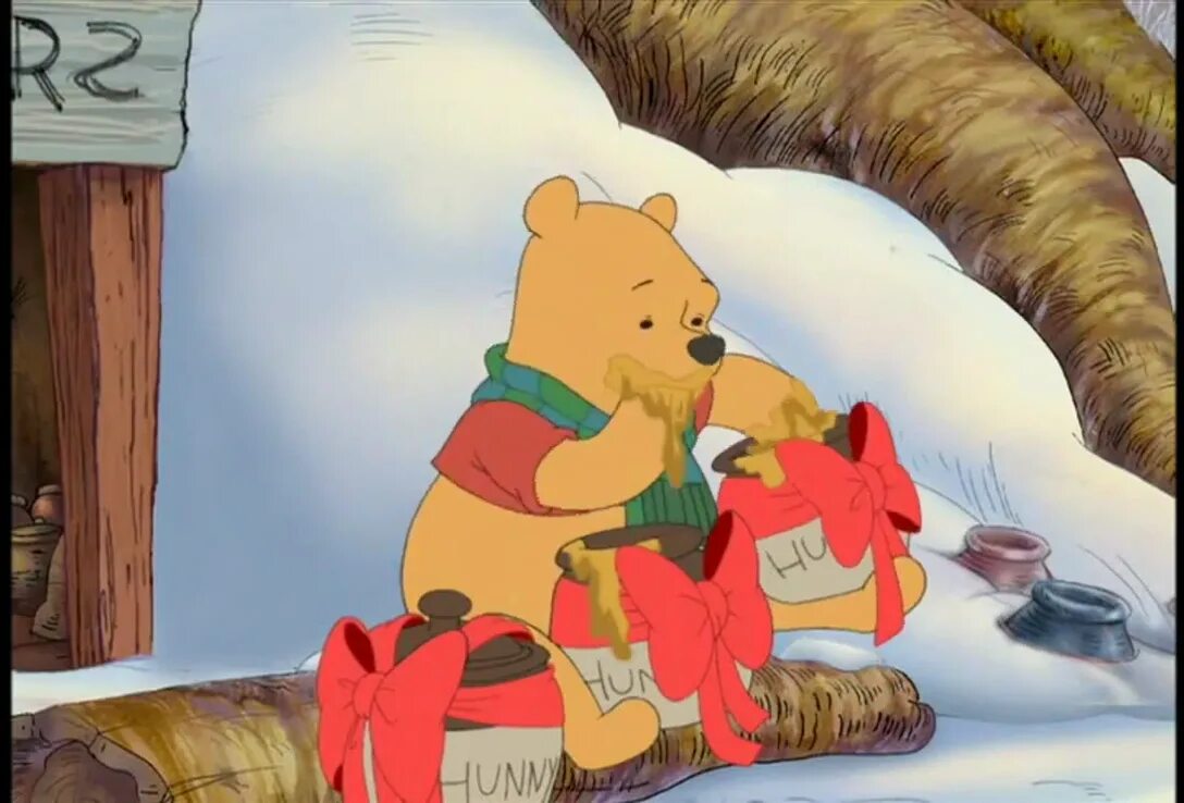 На зиму винни пух заготовил. Винни пух 2002. винни пух: рождественский пух  winnie the pooh: a very merry pooh year (. винни пух 1991. винни пух: рождественский пух мультфильм 2002 кадры.