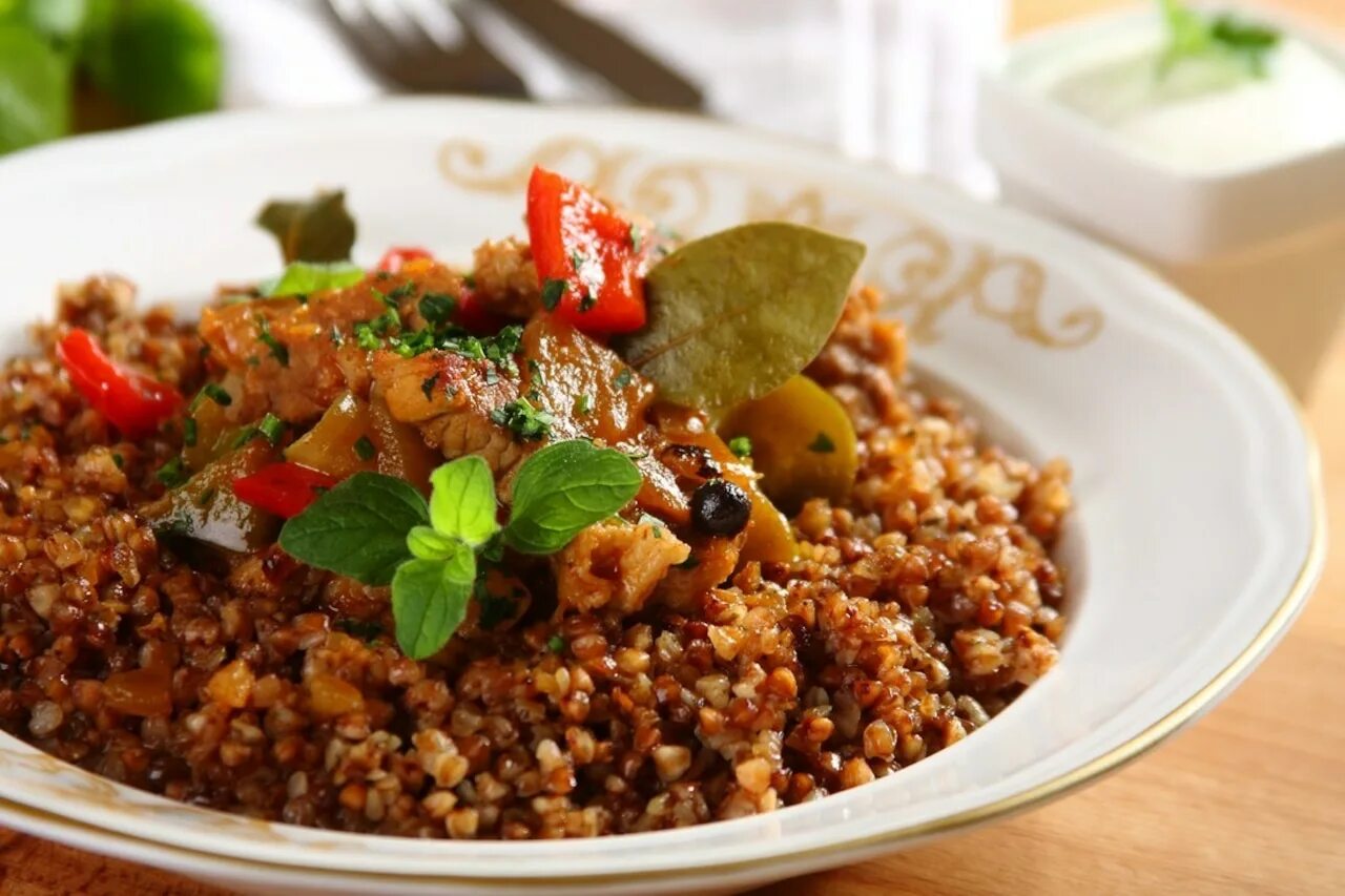 Гречка шашлык. Гречка с поджаркой. Гречка шашлык. Гречка с телятиной. Гречка шашлык.