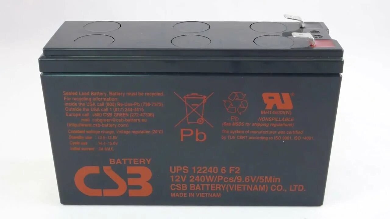 CSB GP-1272 12v 7.2Ah клеммы f2. Аккумулятор CSB ups 12240 6 f2. Аккумулятор CSB 12v 6ah wbr hr1224w f2.