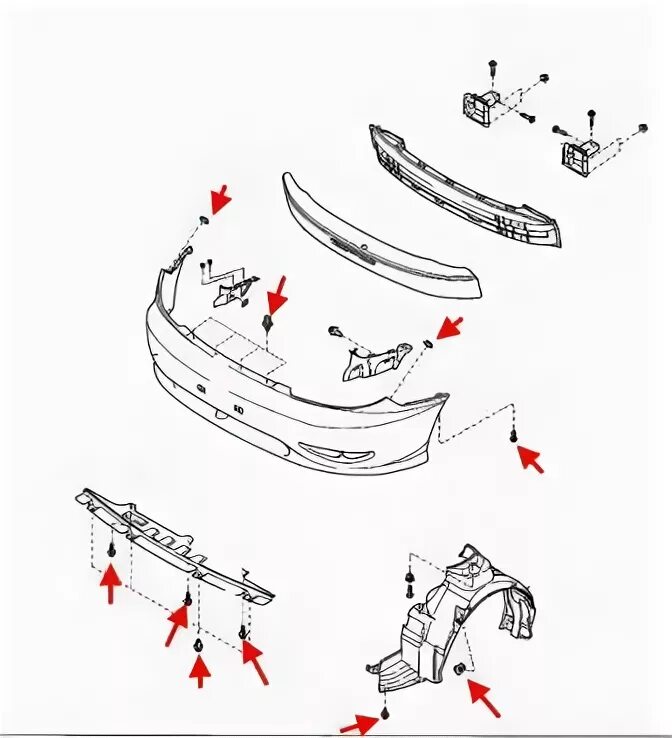 Comment enlever les pare-chocs avant et arrière KIA Rio I (2000-2005)