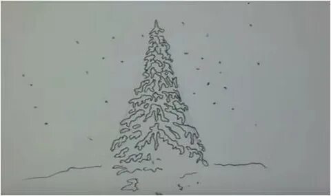 Как нарисовать снежную елку