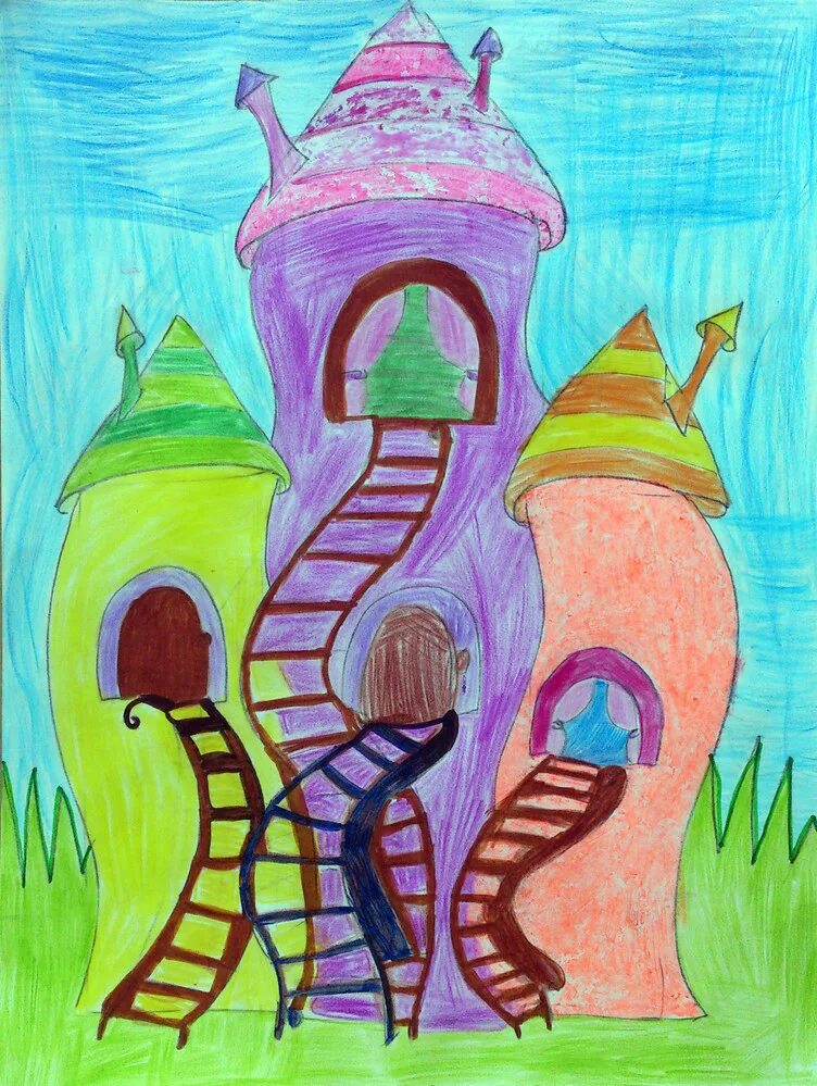 Дом моей мечты рисунок 7 класс изо. Детские рисунки. Сказочные детские рисунки. Красивые детские рисунки. Город будущего рисунок для детей.