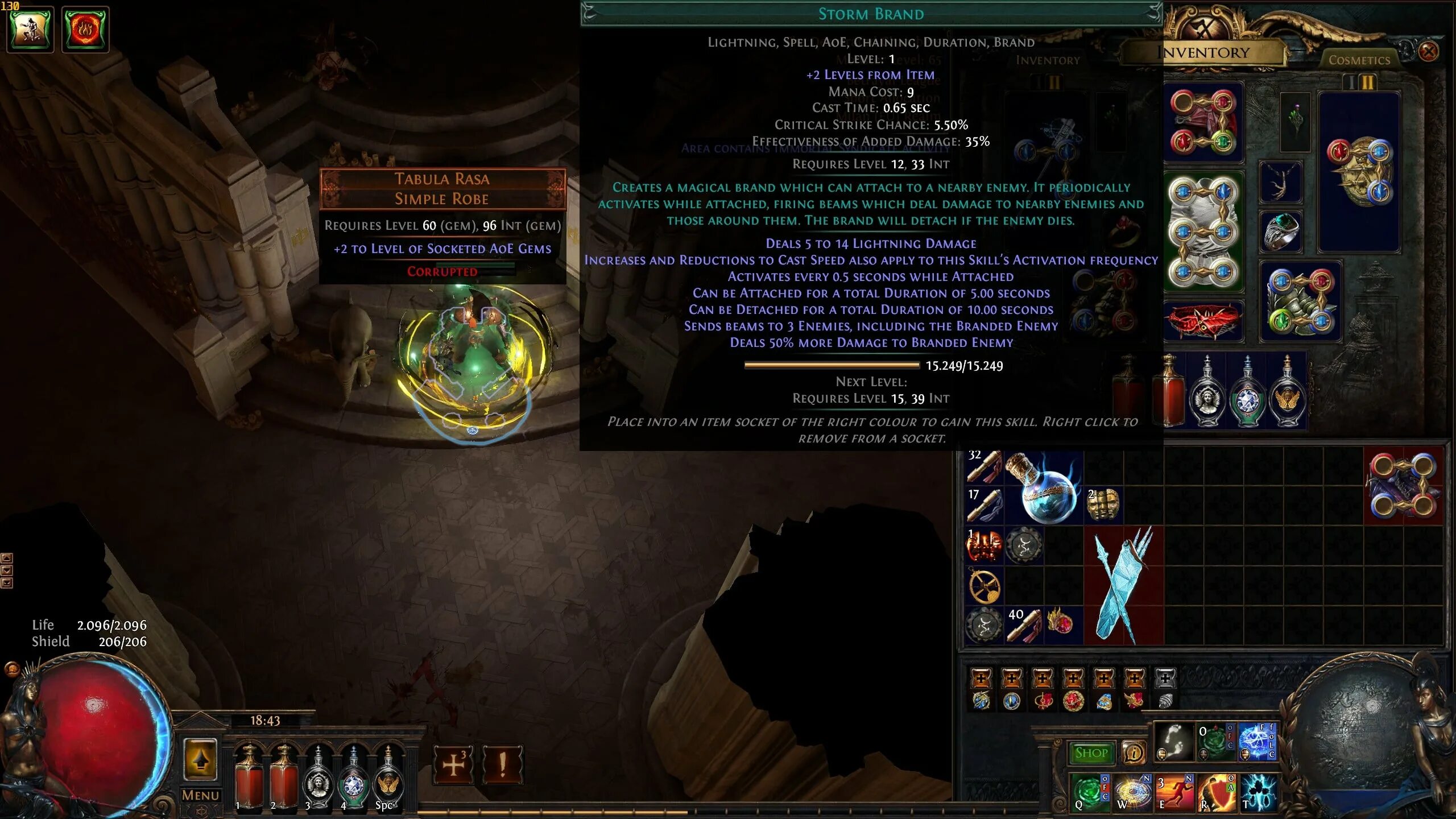 To level of socketed aoe gems