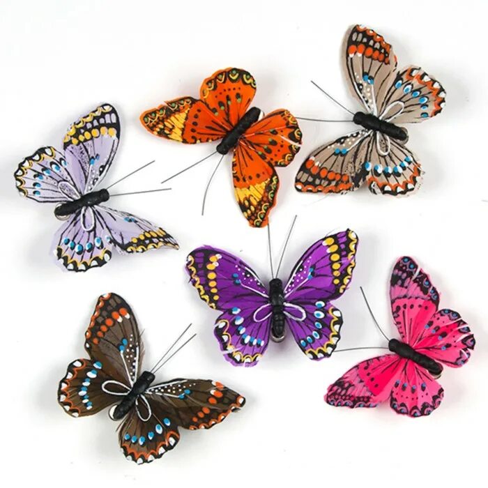 Купить бабочки с доставкой. Декоративные бабочки. Набор бабочки. Бабочки на прищепке. Бабочки для цветов декор.