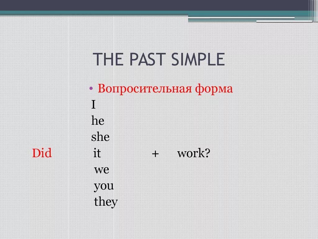 Предложения паст симпл вопросительные отрицательные. Past simple вопросительная форма. Past simple вопросительная форма форма. Образование вопросительных предложений в past simple. Составление вопросов в past simple.