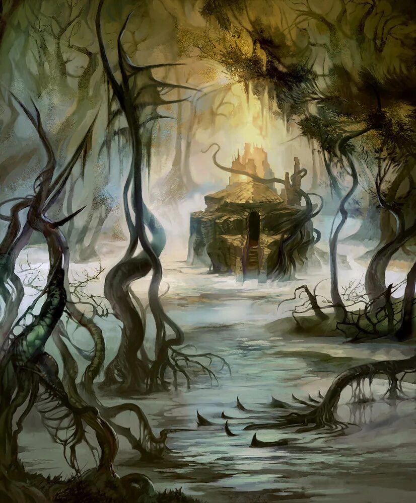 Шел в глубь. Swamp MTG. Болота фэнтези. Болота фэнтези арт.