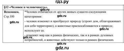Параграф 12 школьное образование обществознание 6 класс
