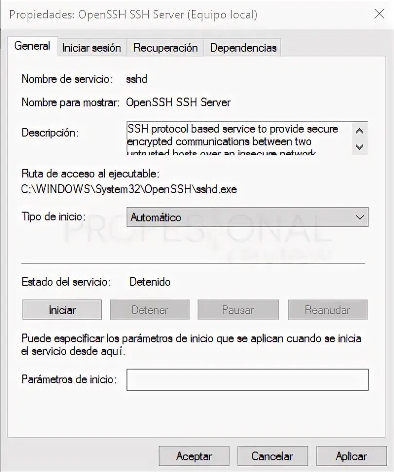 Open ssh server. Open ssh server