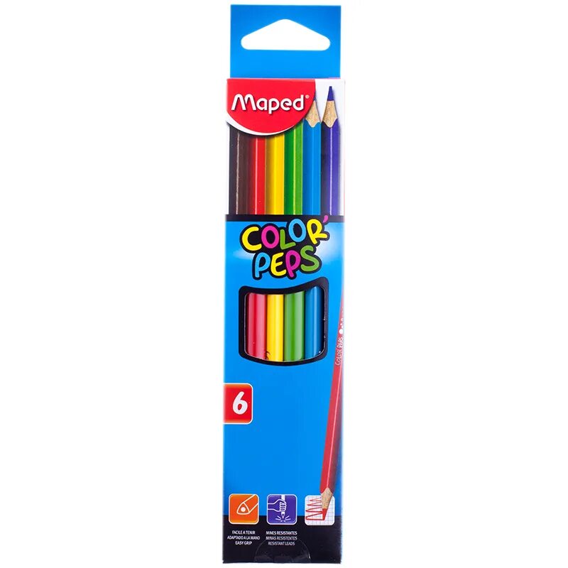 Карандаши цвет.Maped (6цв.,Colorpeps) 832002. Maped цветные карандаши Color Peps 6 цветов. Maped Color Peps карандаши. Карандаши цвет.Maped (6цв.,COLORPEPSFLUO).