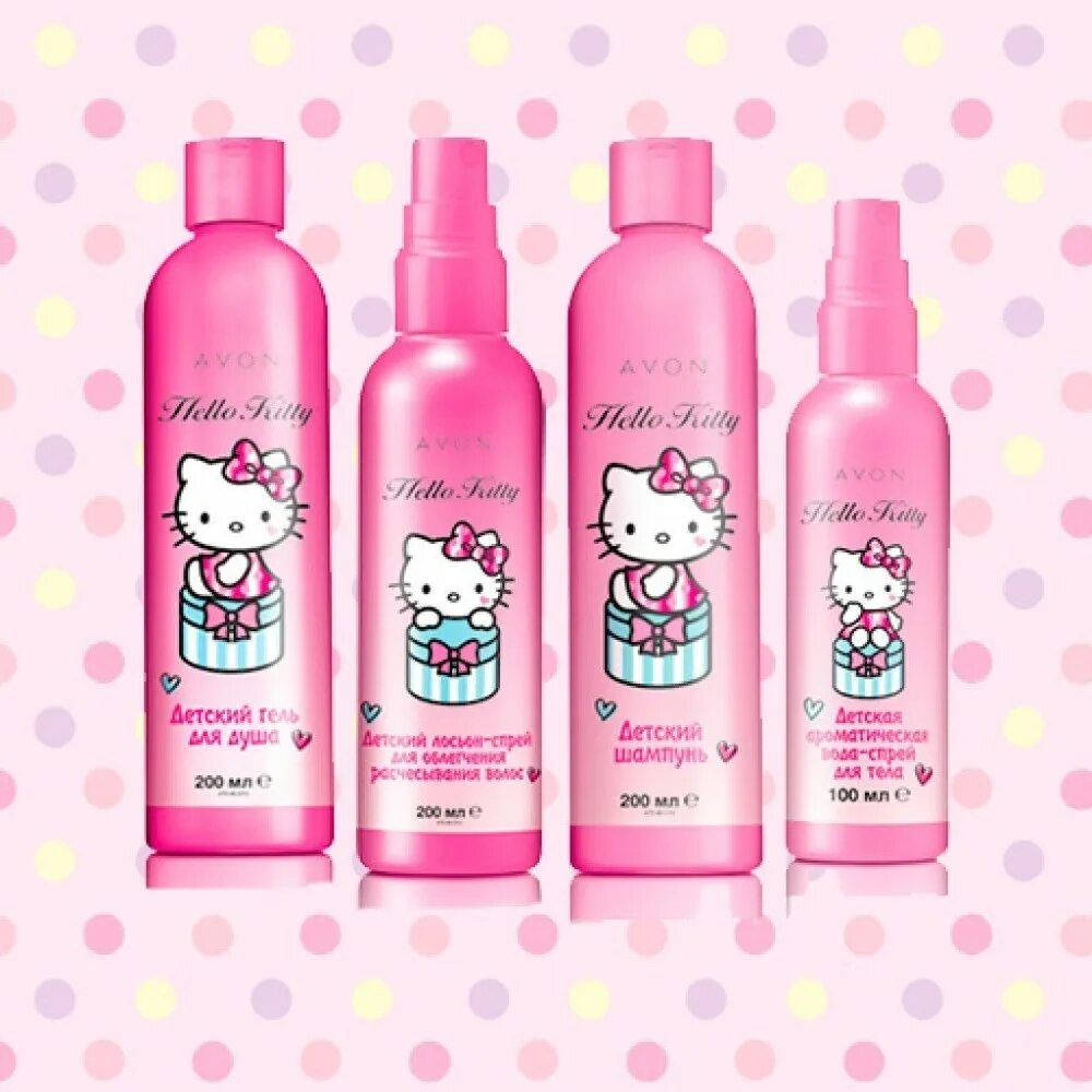 Hey babies cosmetic. Косметика Avon hello Kitty. Avon детская косметика hello Kitty. Avon детский шампунь "hello Kitty". Хеллоу Китти эйвон косметика.