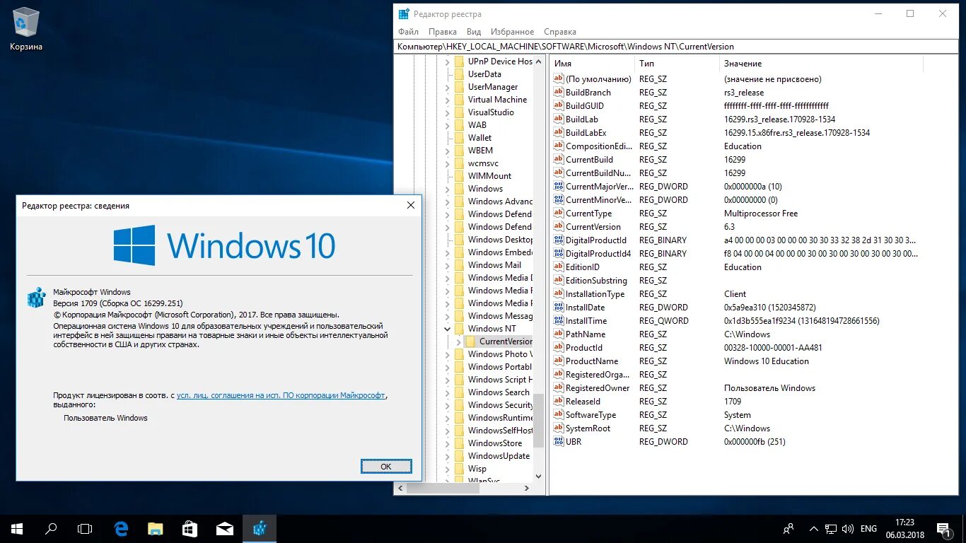 Виндовс 10 версия 1709. Windows 10 1709 Theme. Windows reg. CURRENTBUILD.description.