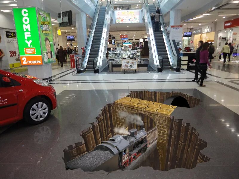 Напольная реклама. Напольная реклама в торговых центрах. 3d рекламная наклейка на пол. напольная реклама в тц. напольная 3d реклама.