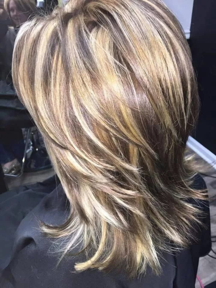 Chunky blonde highlights.... Contrast blonde Chunky blonde highlights, Short hai