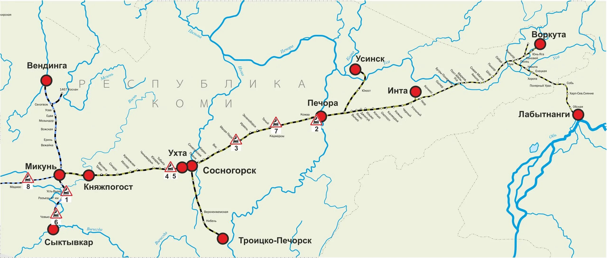 Республика коми железные дороги. Усинск Печора карта железной дороги. Карта ЖД путей Коми. Республика Коми Северная железная дорога. Северная железная дорога схема.