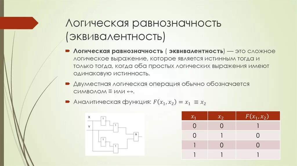 Эквиваленция логическая схема. Эквивалентность логический элемент. Равнозначность логический элемент. Логическая равнозначность (эквивалентность). Эквивалентность обозначение