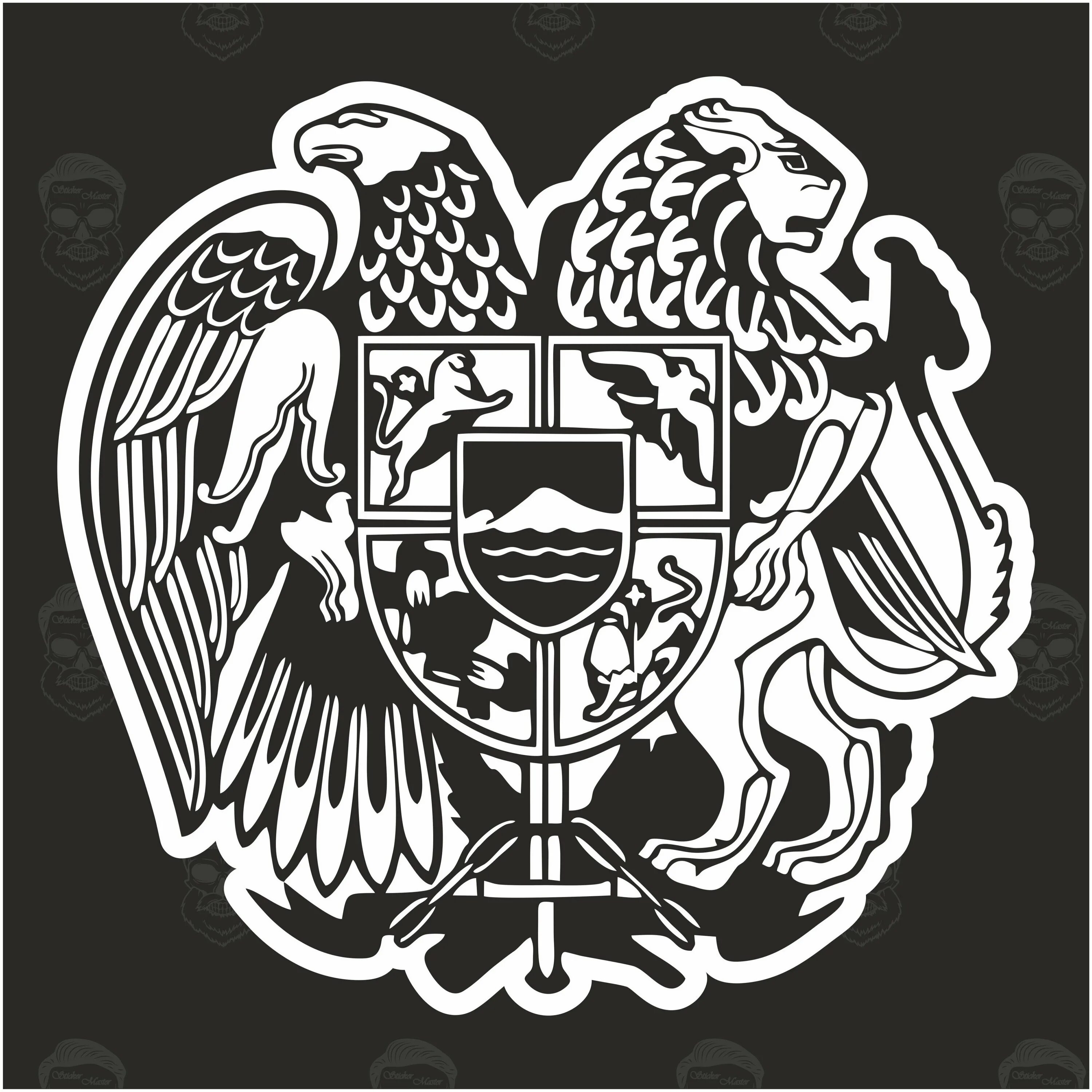Арм 30. Армянский флаг и герб. Герб Армении 1920. Герб Армении черно белый. Армянские наклейки на авто.