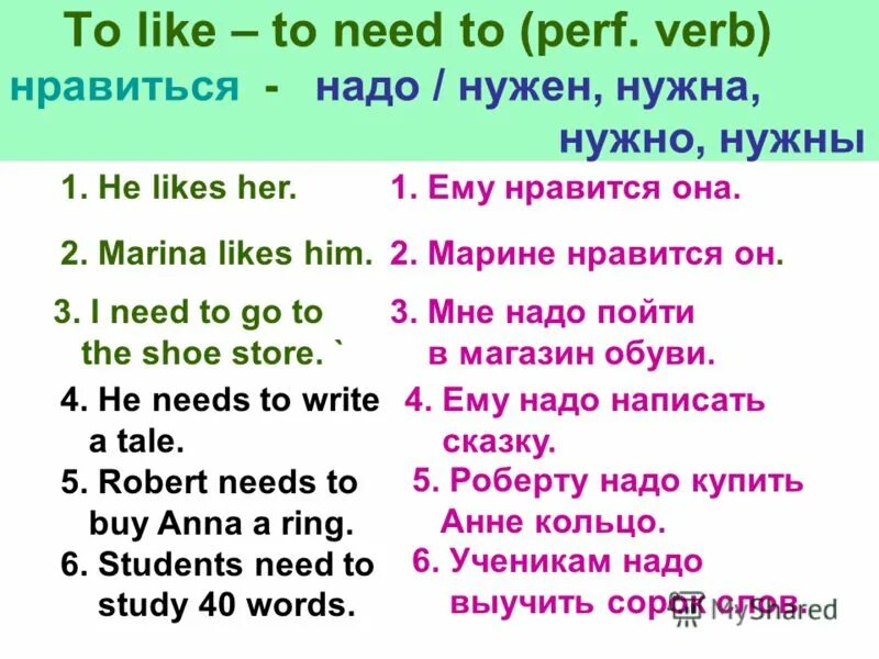 She likes перевод на русский. Like или likes. She like или she likes. He like или he likes. She like или likes to skip.