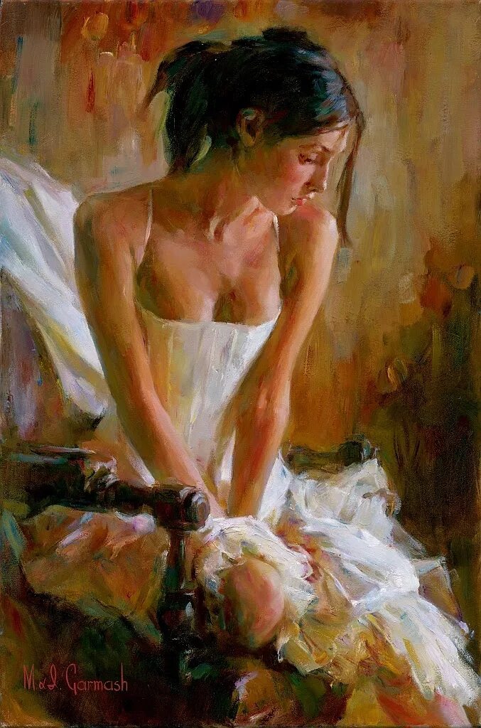 Брюнетка маслом. Художник Michael and Inessa Garmash. Michael Inessa Garmash художник картины.