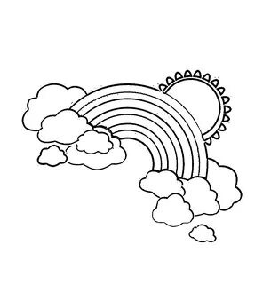 Радуга черно белая картинка