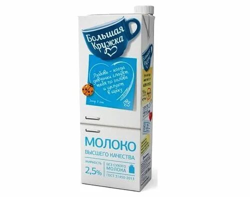 Молоко в большом городе. Молоко большая Кружка ультрапастеризованное 3.2%, 1.98 л. Молоко большая Кружка ультрапастеризованное 3.2%, 1.45 кг. Молоко большая Кружка ультрапастеризованное 2,5%, 1450 г. Молоко большая Кружка ультрапастеризованное 2.5%, 1 л.