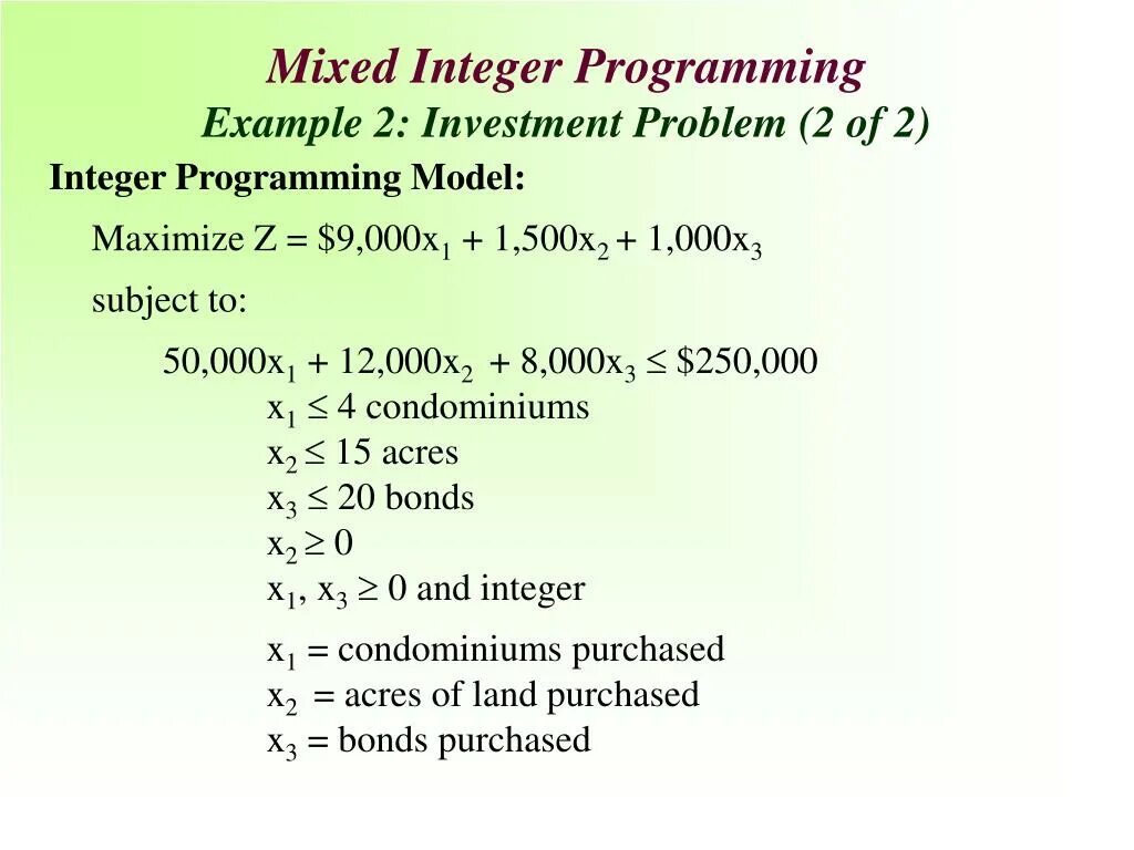 Mixed integer Programming. Integer пример. R программирование. Program example2;. Samples program