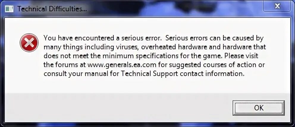 Генералы ошибка h81 0. Technical difficulties ошибка generals. command and conquer generals ошибка h81 0 directx. sirius ошибки при старте. you have encountered a serious error генералы.