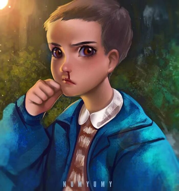 Персонаж stranger. Одиннадцать очень странные дела арты. eleven персонаж. одиннадцать очень странные дела. художник numyumy.
