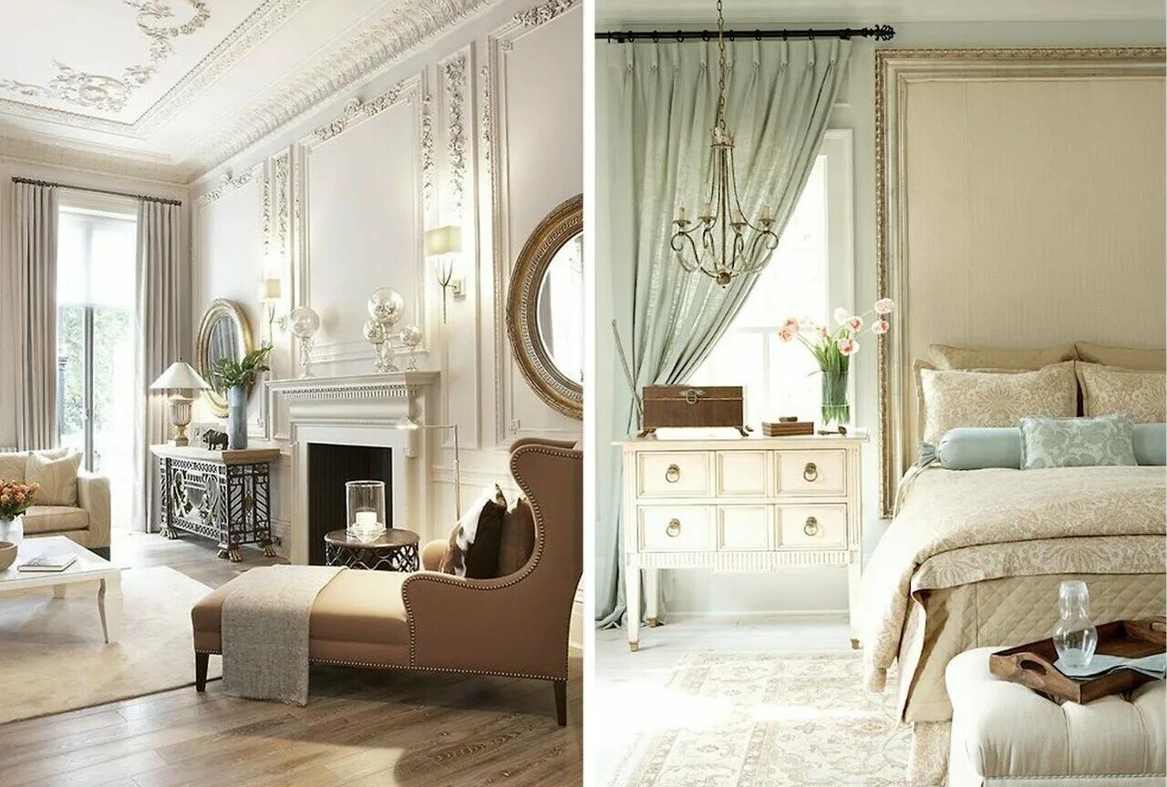 Белый сочетание интерьер. Спальня в стиле французской классики. Кремовый цвет в интерьере. Классический стиль в интерьере оттенки. Цветовая палитра классического интерьера.