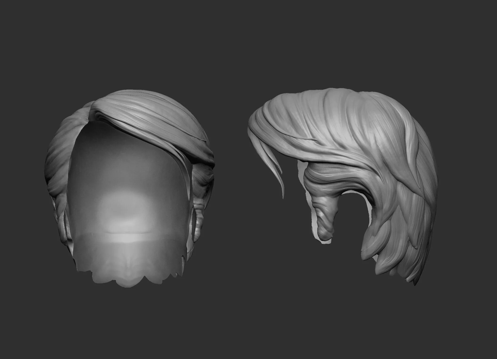 Hair Акку 3d model. Прическа Zbrush. 3д прически. Стилизованные прически 3d.