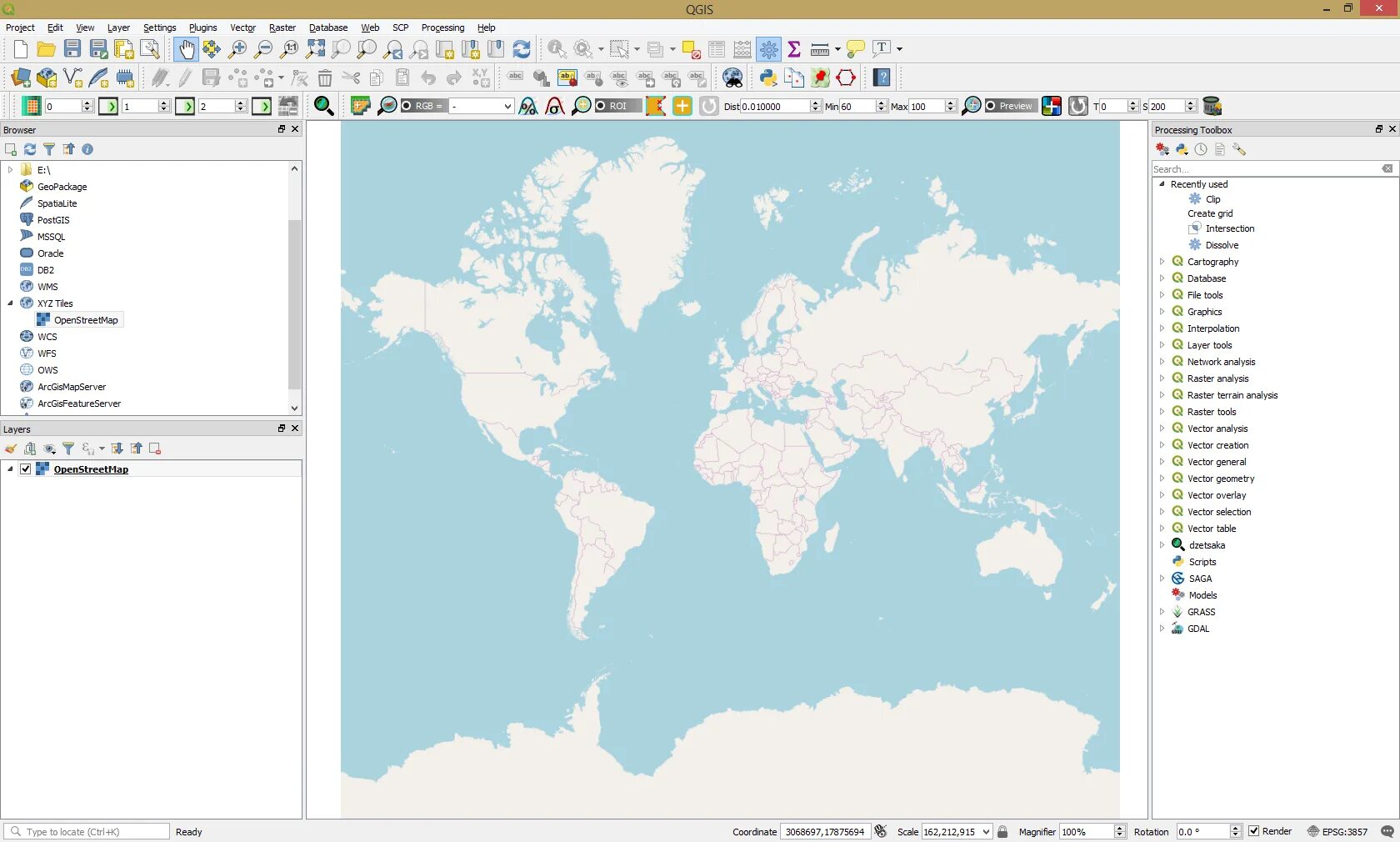 Base maps. Open Street Maps в QGIS 3.6.