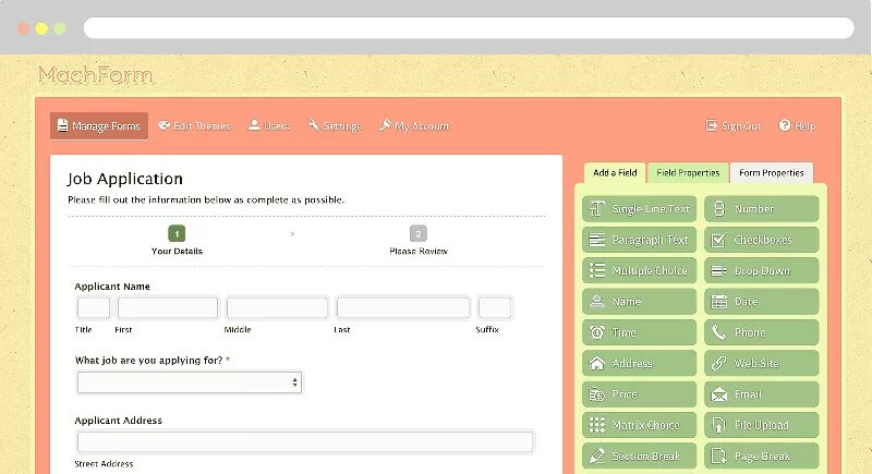 Manage forms