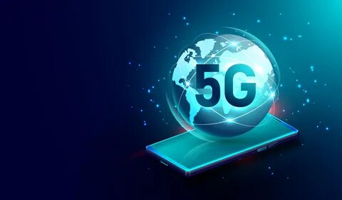Download 5G network wireless connection on smartphone concept, global netwo...