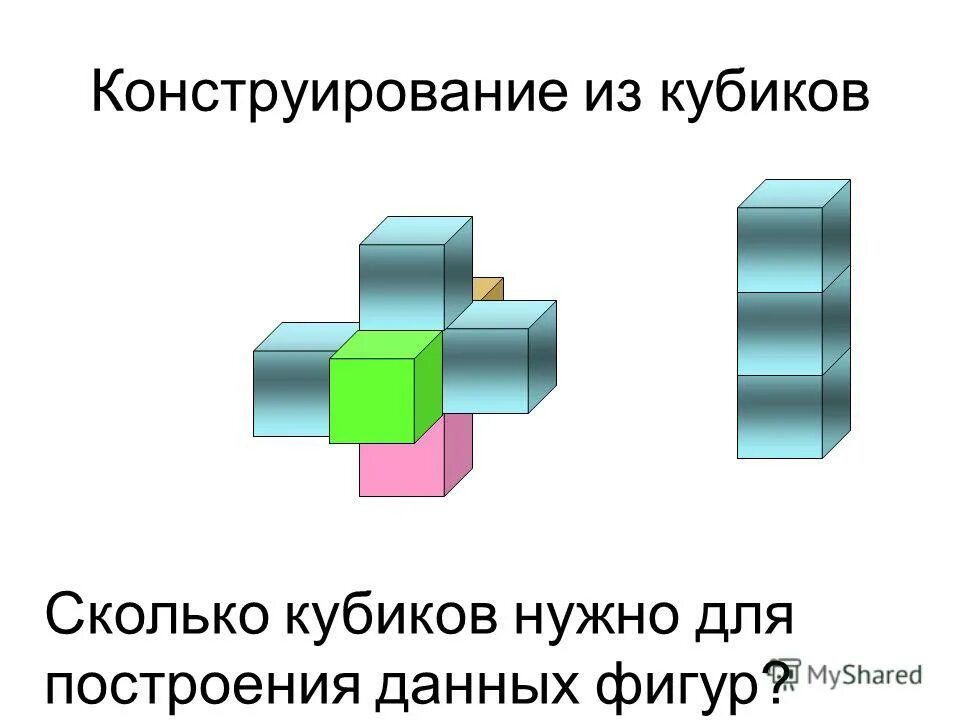 Сколько кубиков использовано для построения