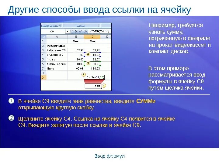 Формула ввода данных. Ввод в ячейку формулы. способы ввода формул. при вводе формулы в ячейке отображается. способы ввода формул exel.