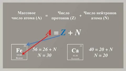 Число протонов электронов и нейтронов в железе
