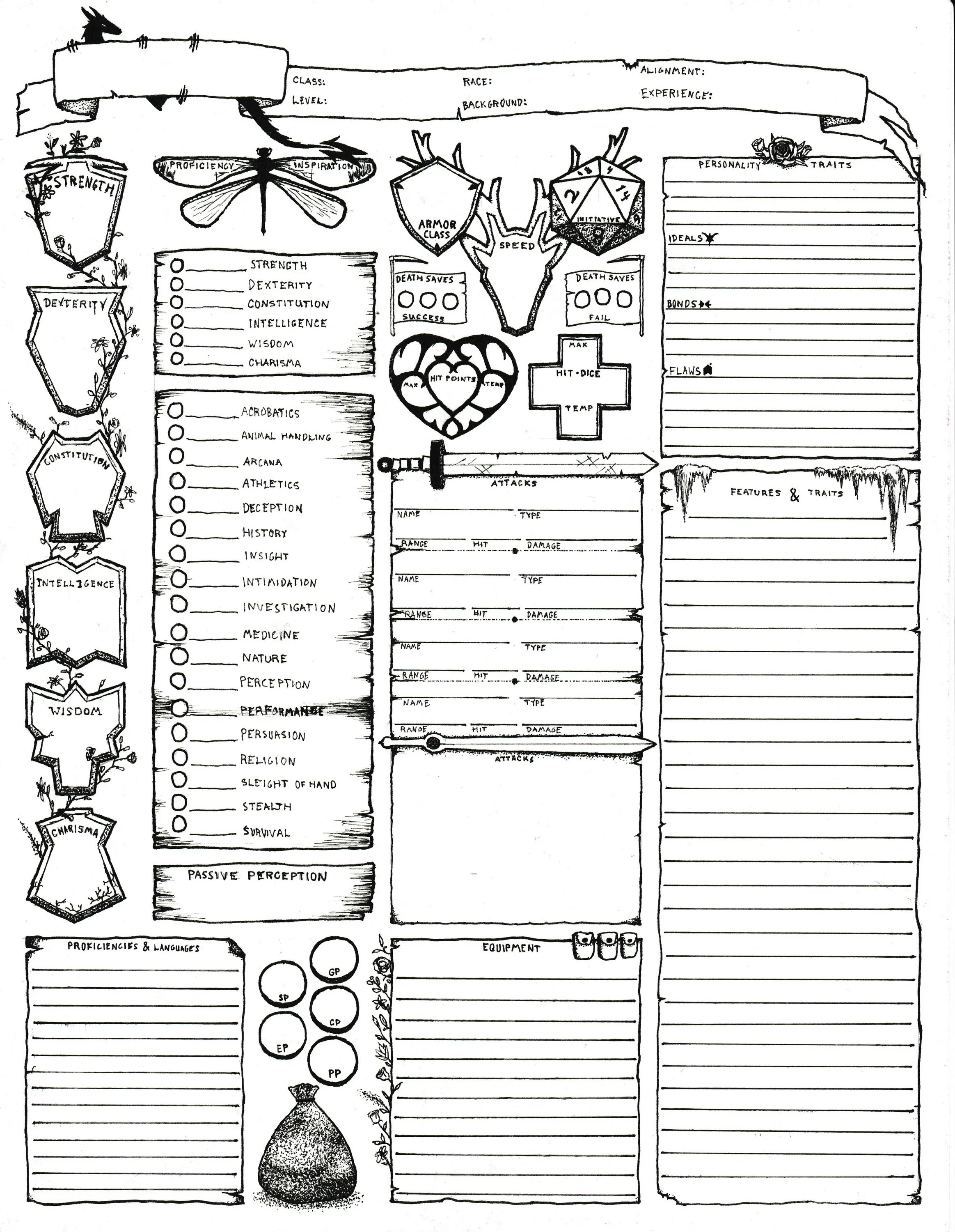 Днд создание персонажа лист. Dnd 5 лист персонажа. dungeons and dragons лист персонажа. лист персонажа днд 5. лист инвентаря днд 5.