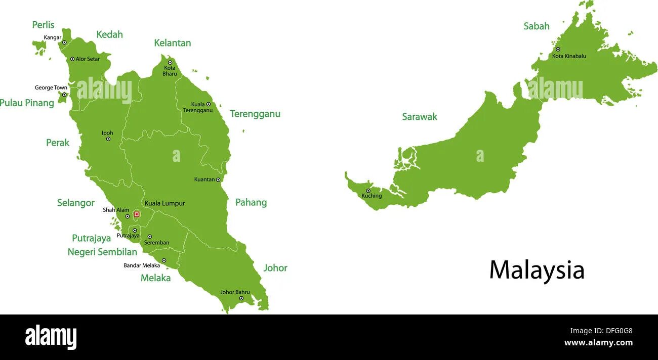 Штаты малайзии. Столица Малайзии на карте. Карта Малайзии географическая. Малайзия политическая карта.